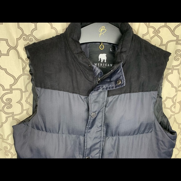 American Stitch black vest puffer vest puffy large - Picture 3 of 5